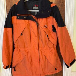 L.L. Bean Outdoors Coat – Women’s Petite Medium (PM) – Orange/Black